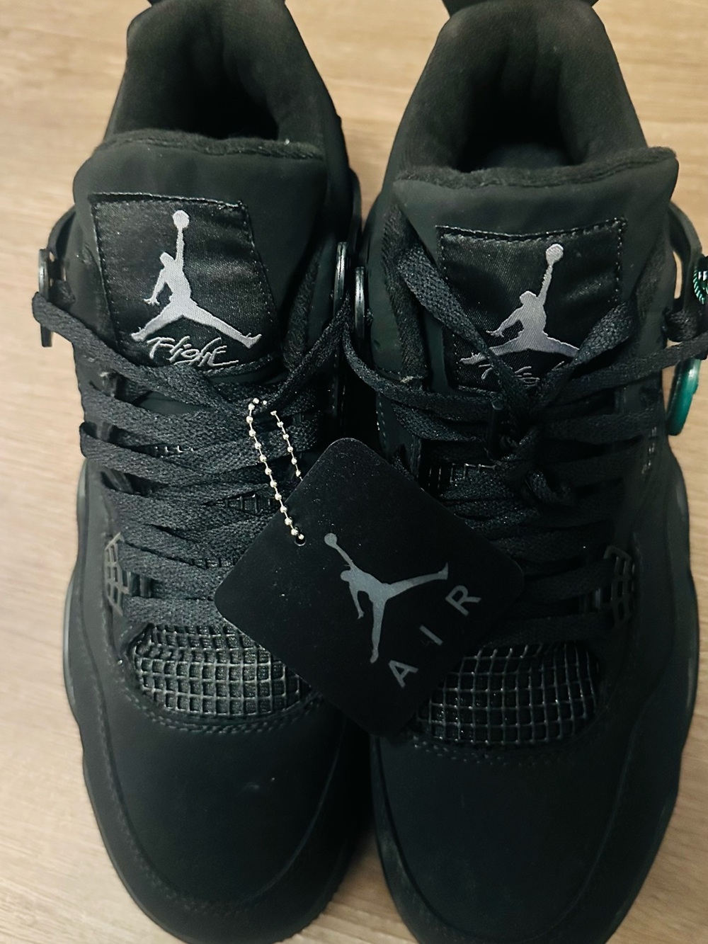 Nike Air Jordan 4 Men's Sneakers - Black with Silver Jumpman